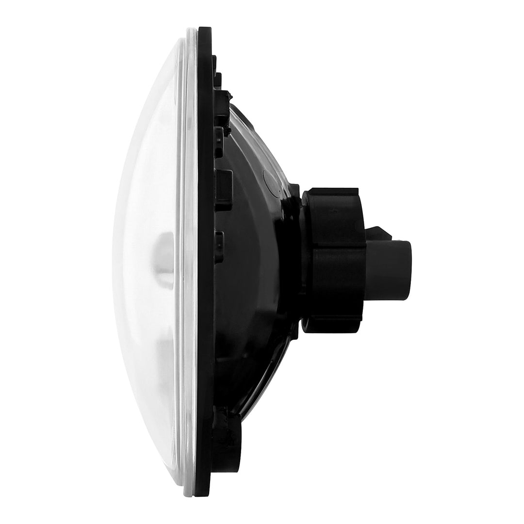 7" Crystal Headlight With Amber LED Halo Ring - View 4