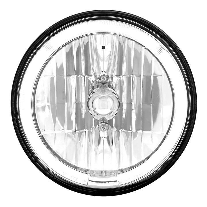 7" Crystal Headlight With White LED Halo Ring - View 1