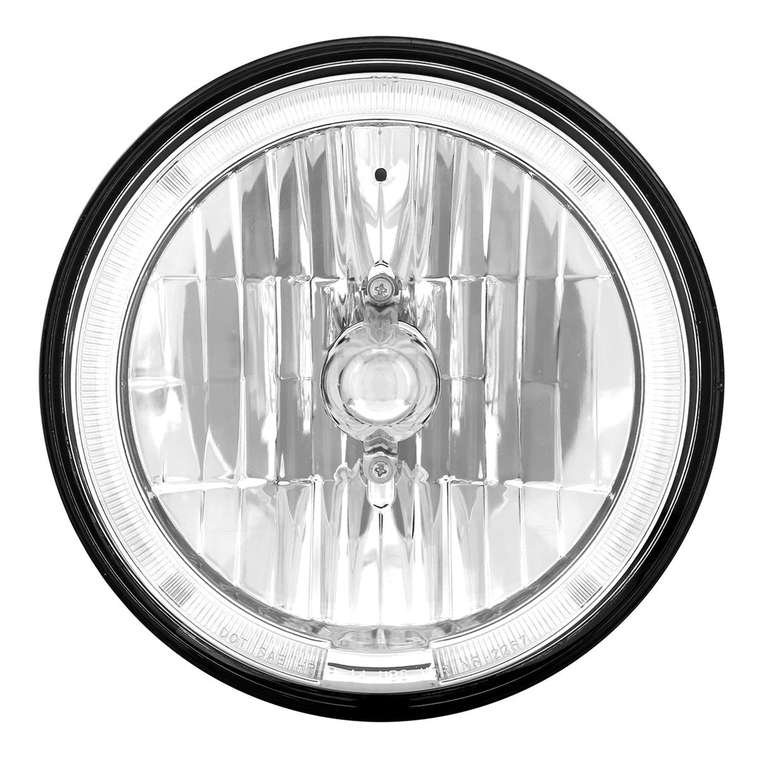 7" Crystal Headlight With White LED Halo Ring - View 2