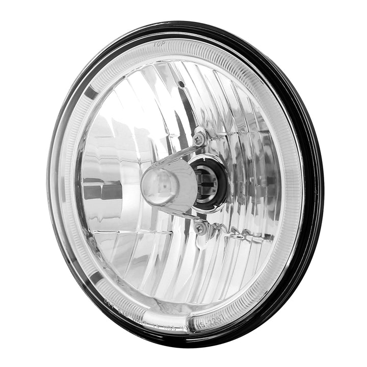 7" Crystal Headlight With White LED Halo Ring - View 3
