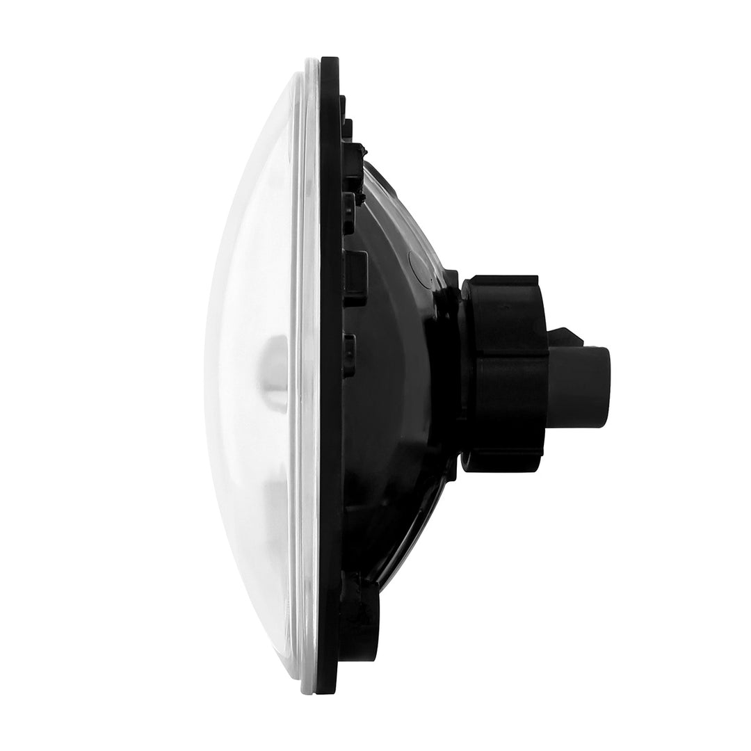 7" Crystal Headlight With White LED Halo Ring - View 4