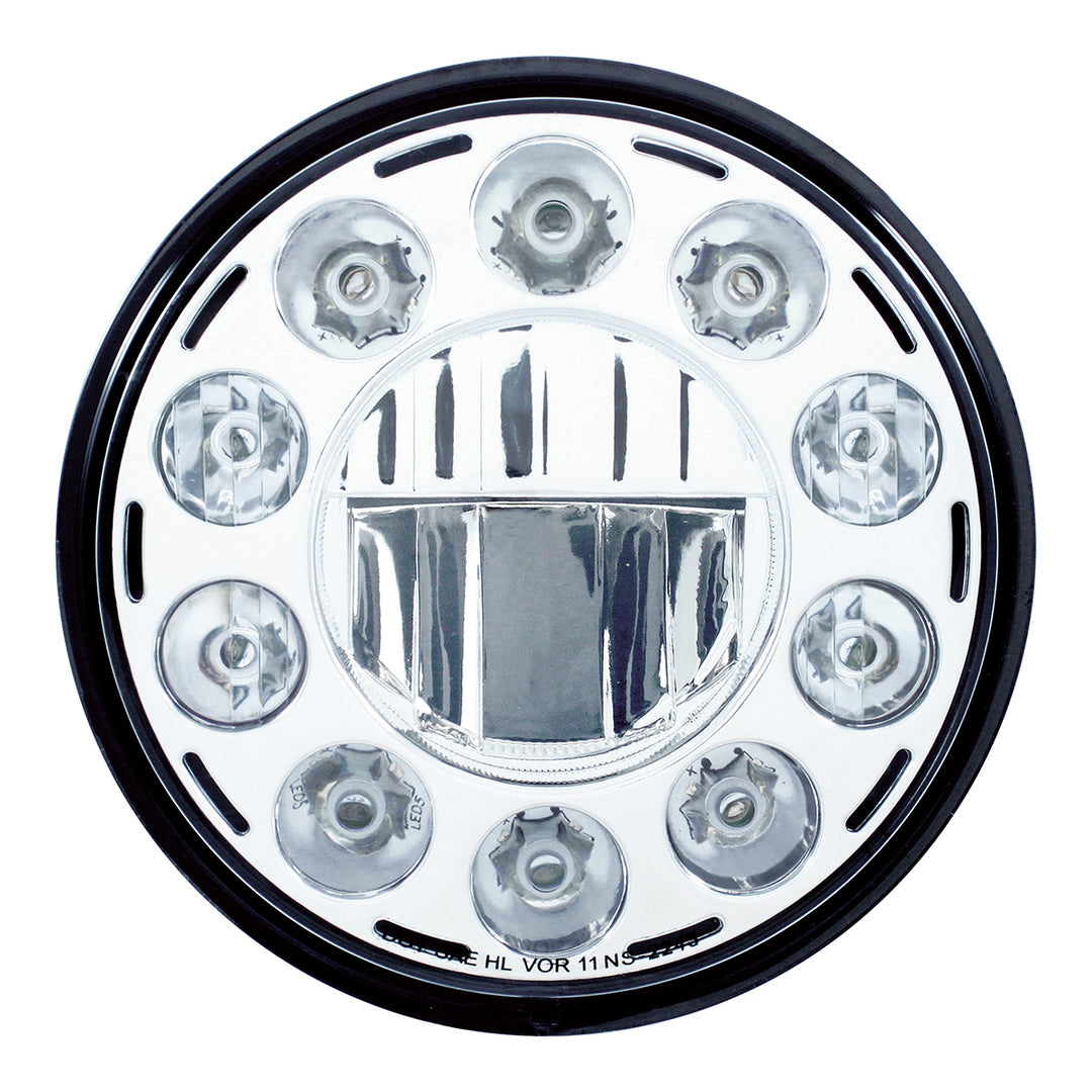 ULTRALIT - 11 High Power LED 7" Crystal Headlight - Chrome - View 1