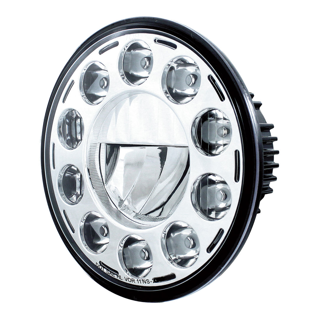 ULTRALIT - 11 High Power LED 7" Crystal Headlight - Chrome - View 2
