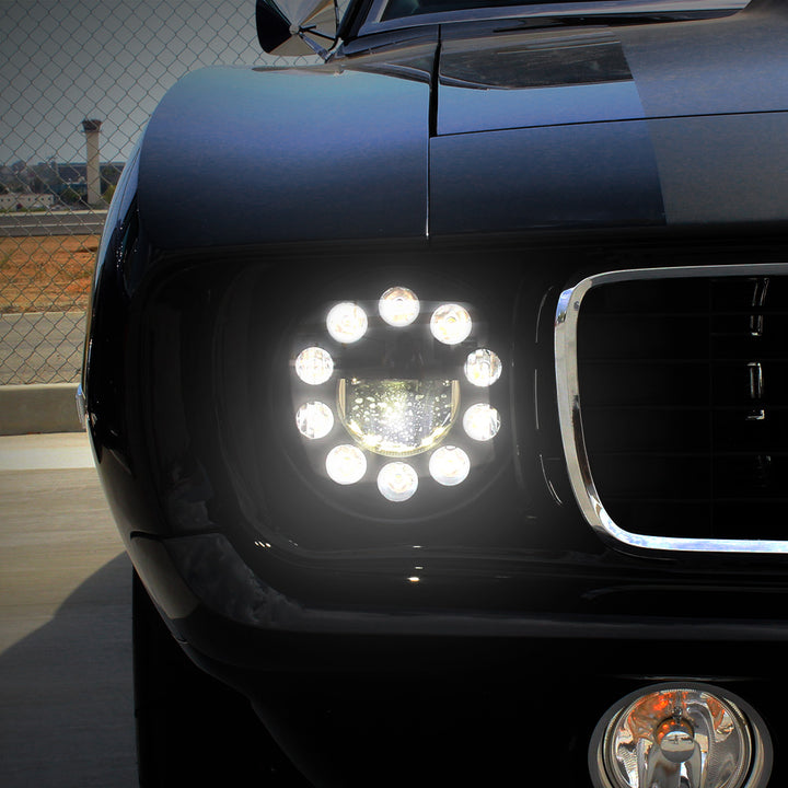 ULTRALIT - 11 High Power LED 7" Crystal Headlight - Chrome - View 6