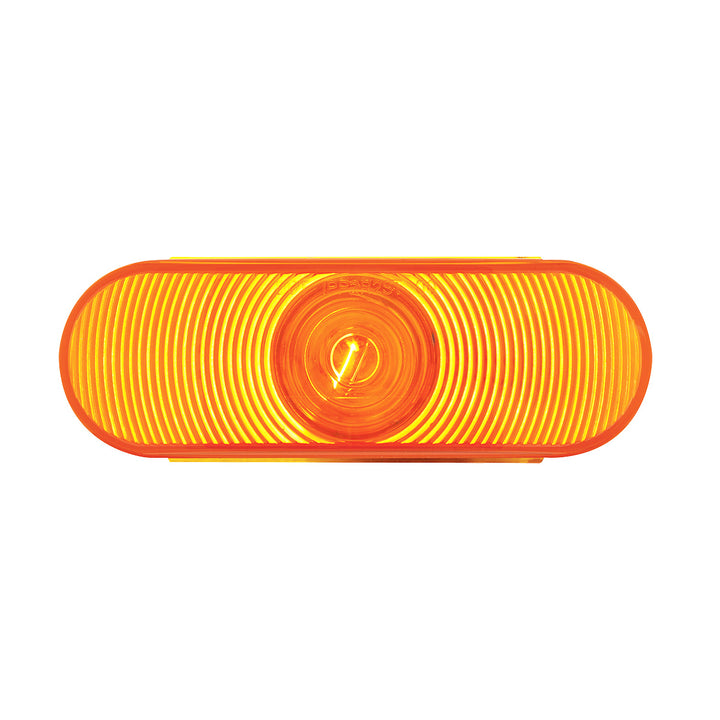 6" Oval Turn Signal Light - Amber Lens - View 1