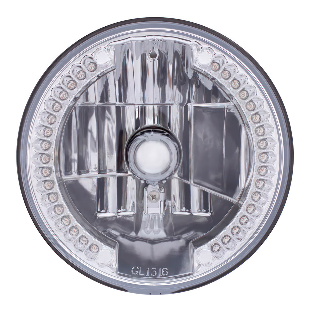 7" Crystal Headlight With 34 Amber LED Position Light - View 2
