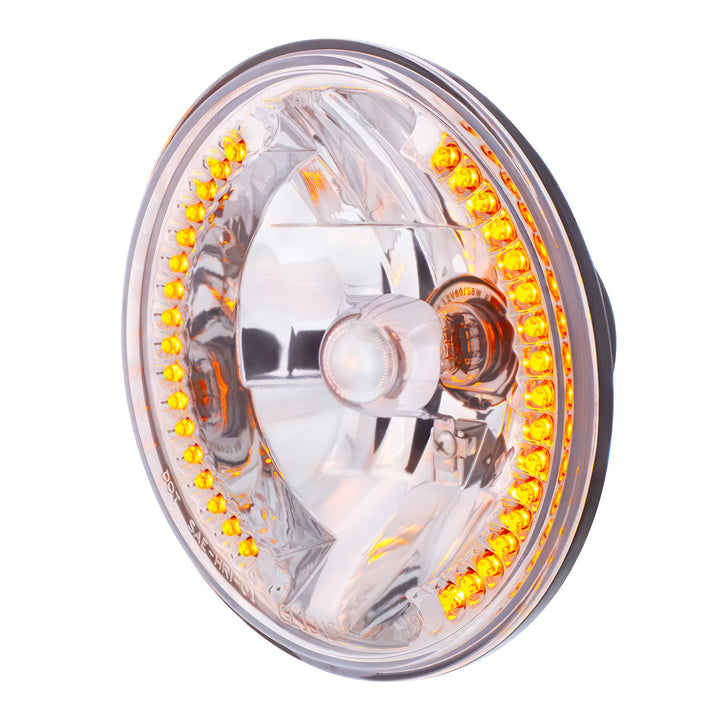 7" Crystal Headlight With 34 Amber LED Position Light - View 3