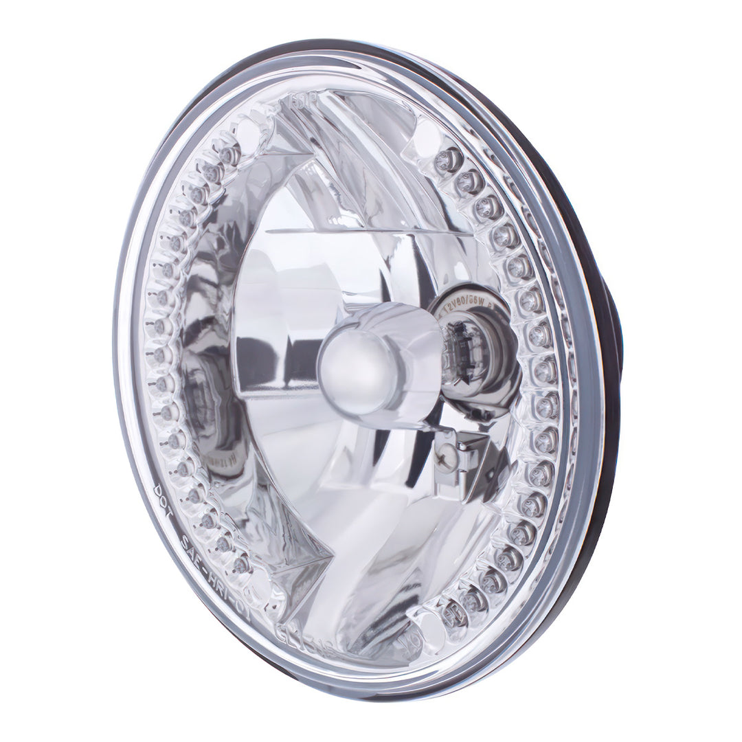 7" Crystal Headlight With 34 Amber LED Position Light - View 4