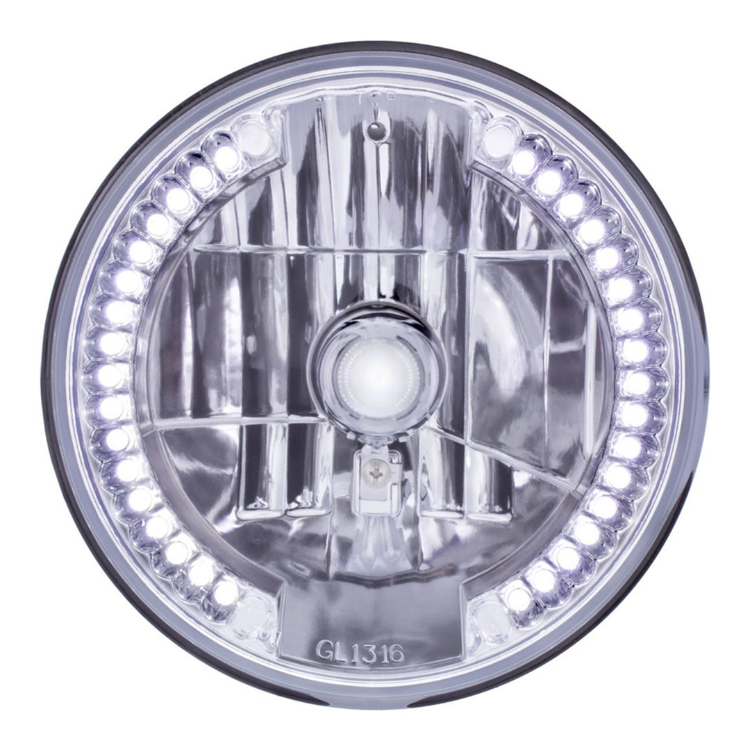 7" Crystal Headlight With 34 White LED Position Light - View 1