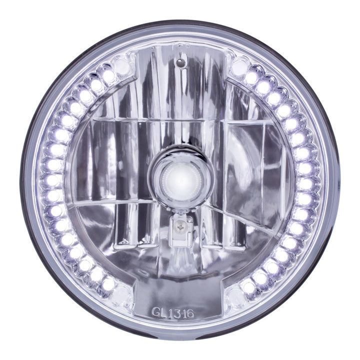 7" Crystal Headlight With 34 White LED Position Light - View 1