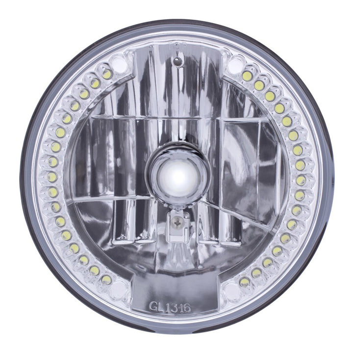 7" Crystal Headlight With 34 White LED Position Light - View 2