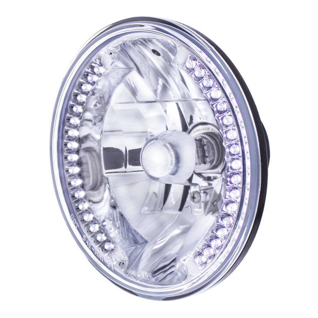 7" Crystal Headlight With 34 White LED Position Light - View 3