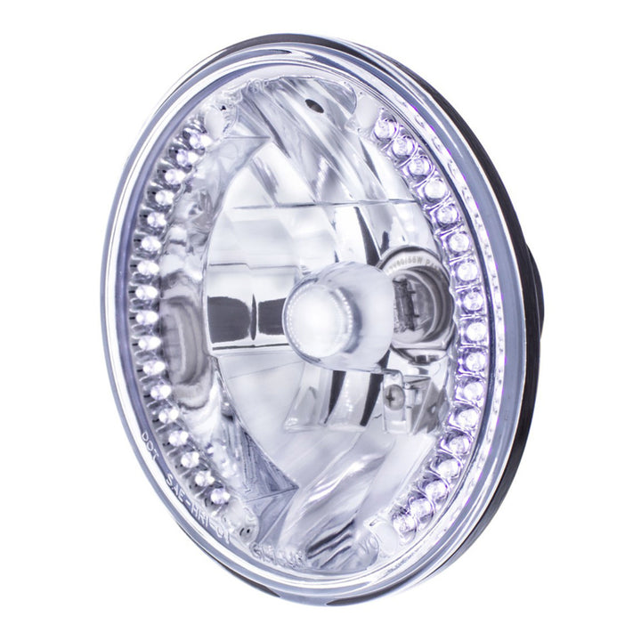 7" Crystal Headlight With 34 White LED Position Light - View 3