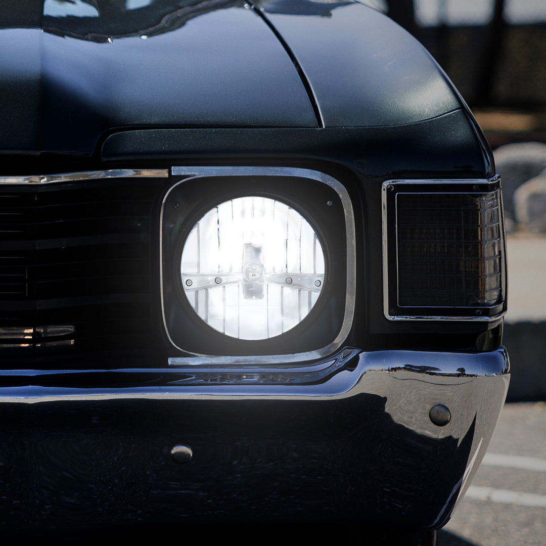 ULTRALIT - 5 High Power LED 7" Dual Function Headlight - Chrome - View 7