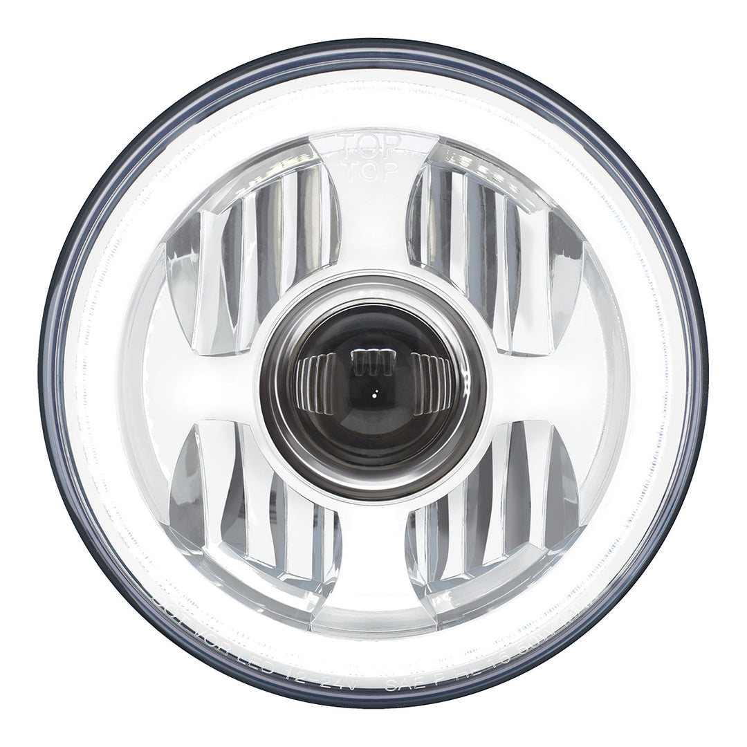 ULTRALIT - High Power LED 7" Projection Headlight With Dual Color LED Position Halo Ring - View 1