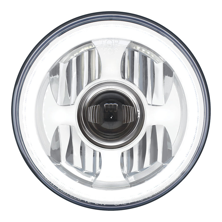 ULTRALIT - High Power LED 7" Projection Headlight With Dual Color LED Position Halo Ring - View 1