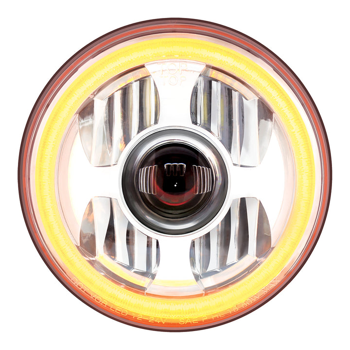 ULTRALIT - High Power LED 7" Projection Headlight With Dual Color LED Position Halo Ring - View 2