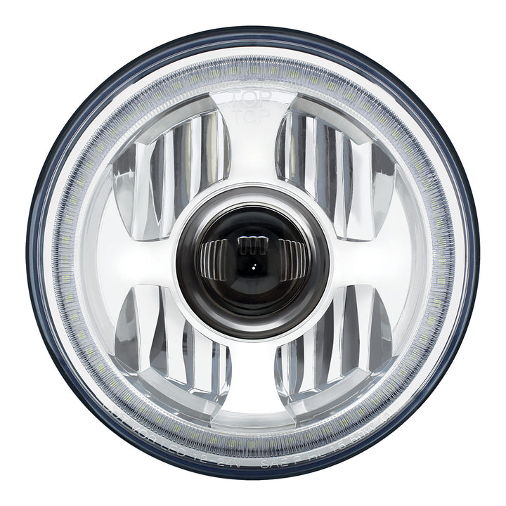 ULTRALIT - High Power LED 7" Projection Headlight With Dual Color LED Position Halo Ring - View 3