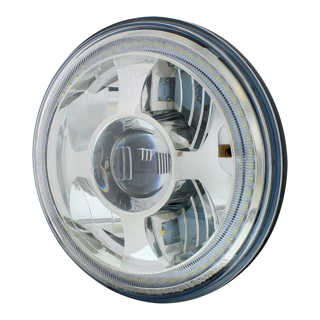 ULTRALIT - High Power LED 7" Projection Headlight With Dual Color LED Position Halo Ring - View 4