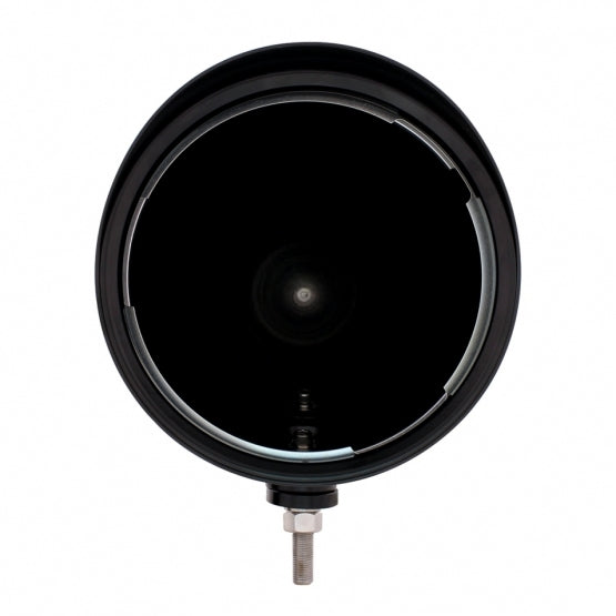 Black "BILLET" Style Groove Headlight Housing With Visor - View 2