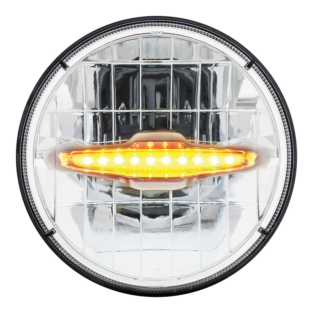 ULTRALIT - 3 High Power LED 7" Headlight With 10 Amber LED Position Light - View 1