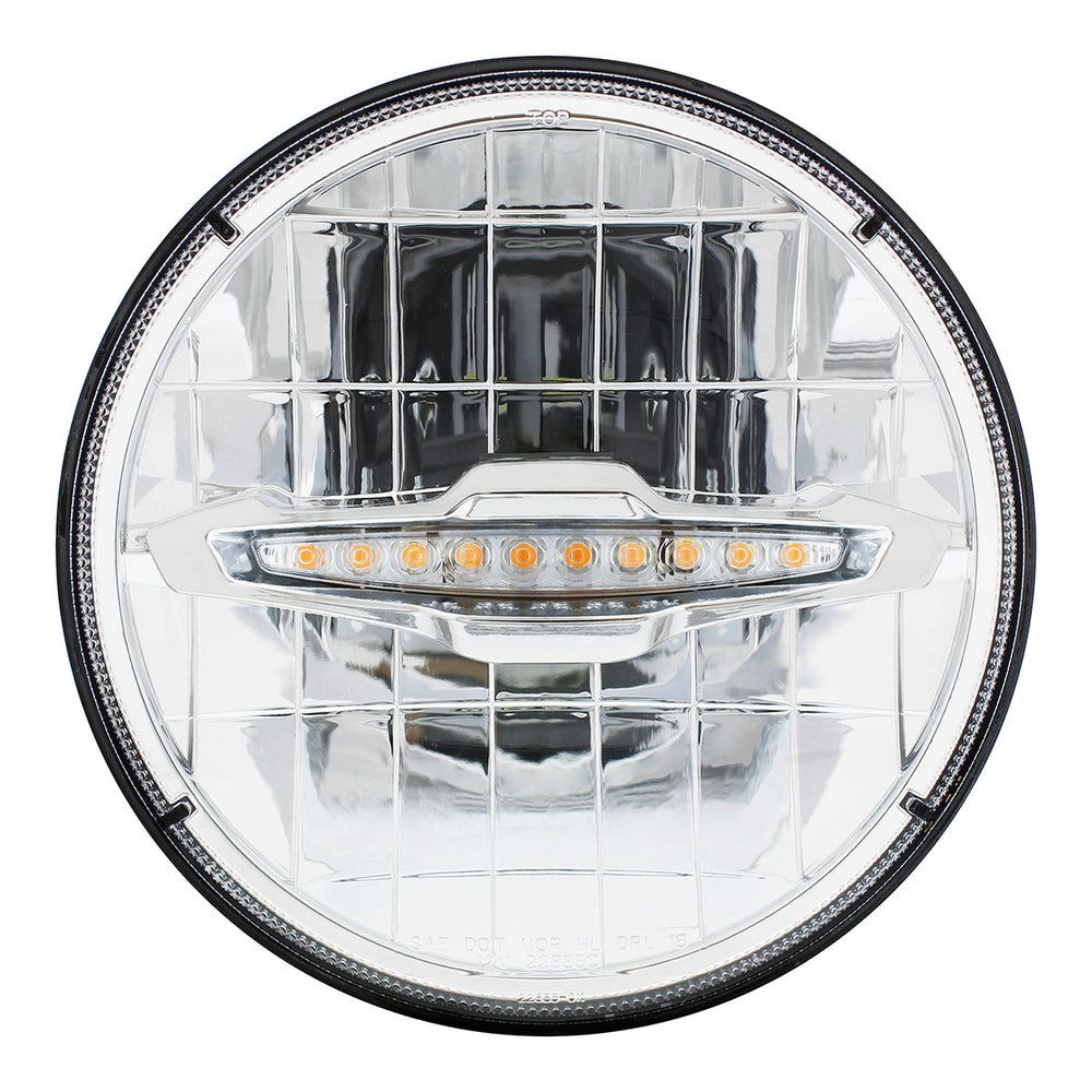 ULTRALIT - 3 High Power LED 7" Headlight With 10 Amber LED Position Light - View 2