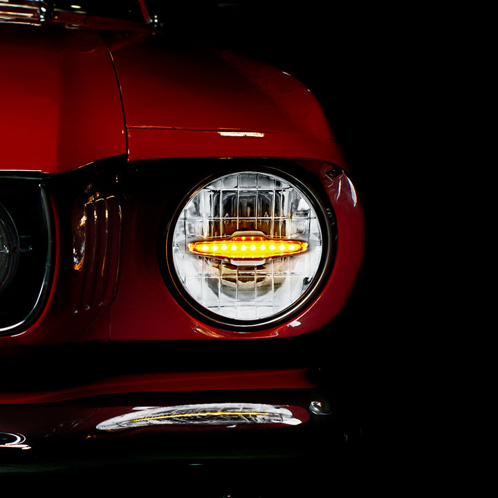 ULTRALIT - 3 High Power LED 7" Headlight With 10 Amber LED Position Light - View 7