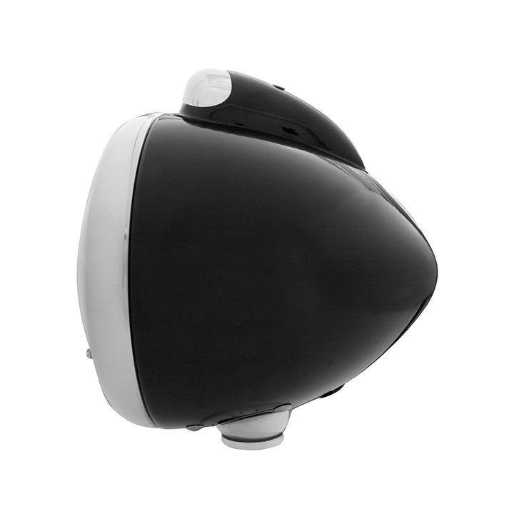 Black Guide 682-C Style Headlight 6014 &amp; LED Turn Signal - Clear Lens - View 2