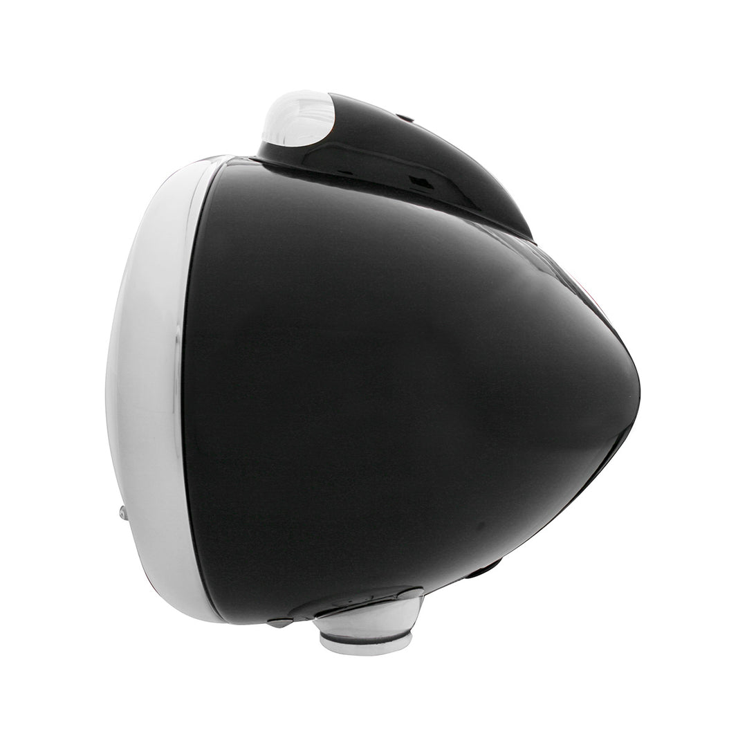 Black Guide 682-C Style Headlight H6024 &amp; LED Turn Signal - Clear Lens - View 2