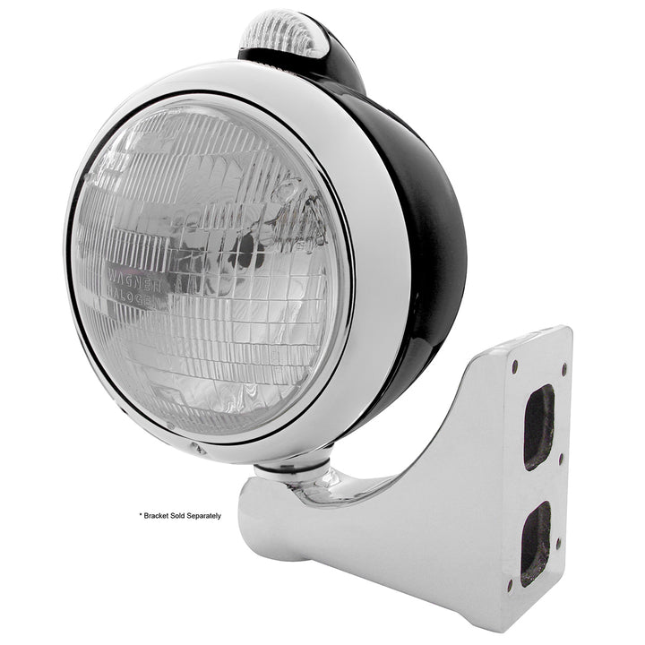 Black Guide 682-C Style Headlight H6024 &amp; LED Turn Signal - Clear Lens - View 4