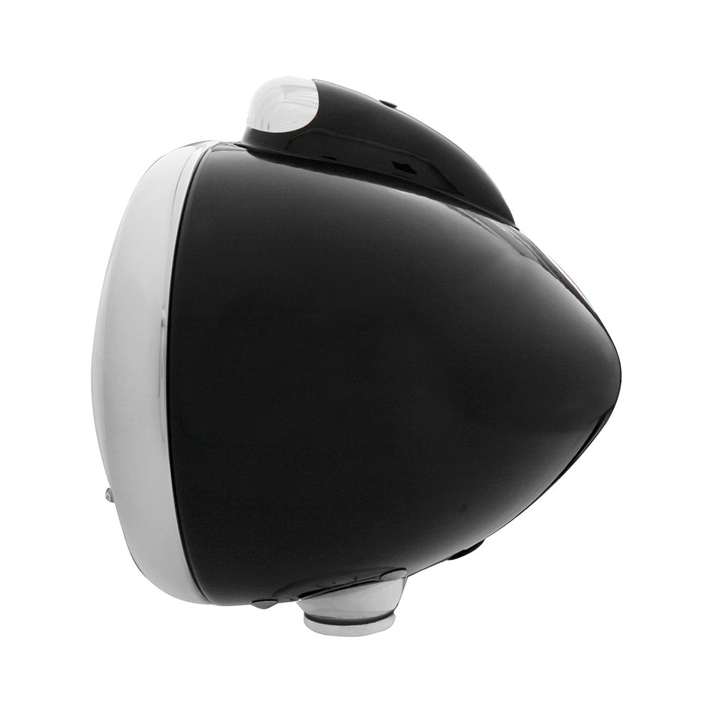 Black Guide 682-C Style Headlight Crystal H4 & LED Signal - Clear Lens - View 2