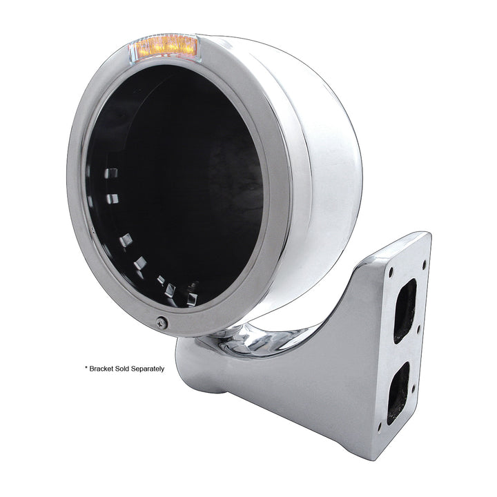 Stainless Steel Bullet Half Moon Headlight No Bulb With LED Turn Signal - Clear Lens - View 4