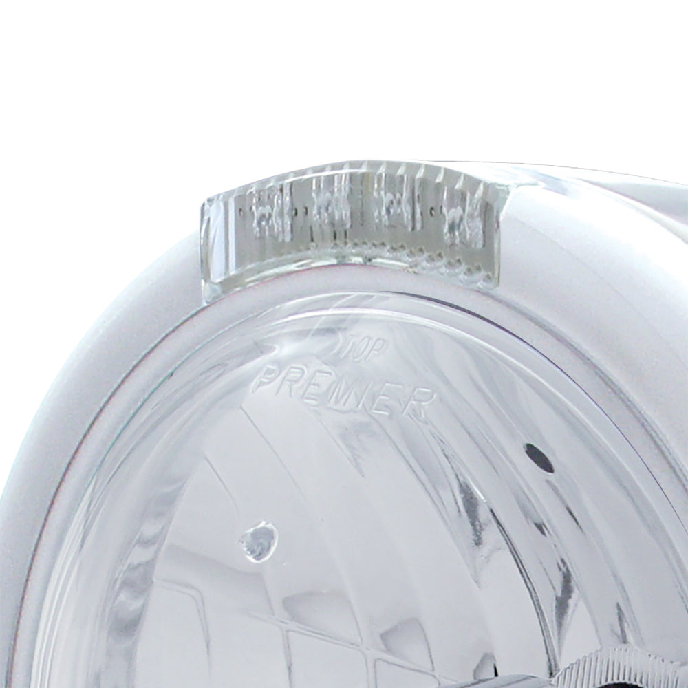 Stainless Steel Classic Half Moon Headlight Crystal H4 Bulb & LED Turn Signal - Clear Lens - View 2