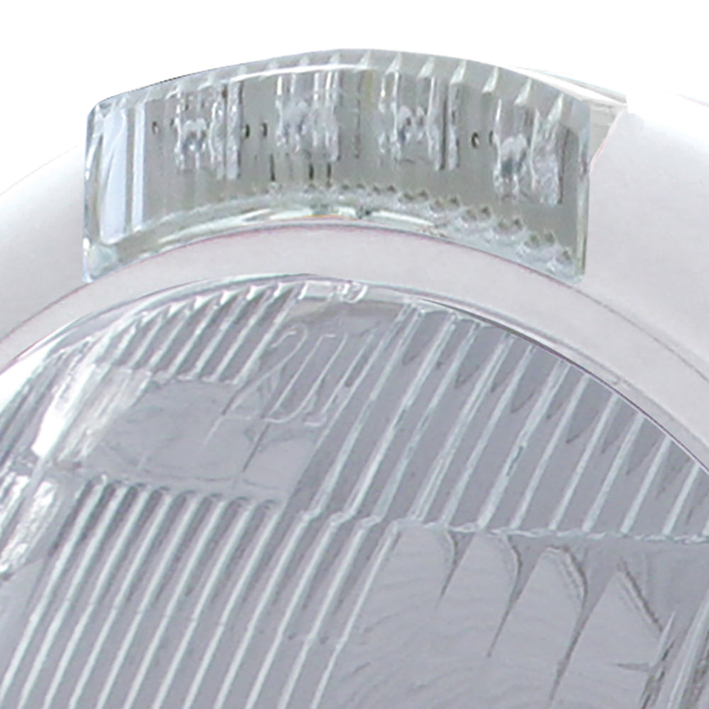 Chrome Classic Headlight H6024 Bulb & LED Turn Signal - Clear Lens - View 2