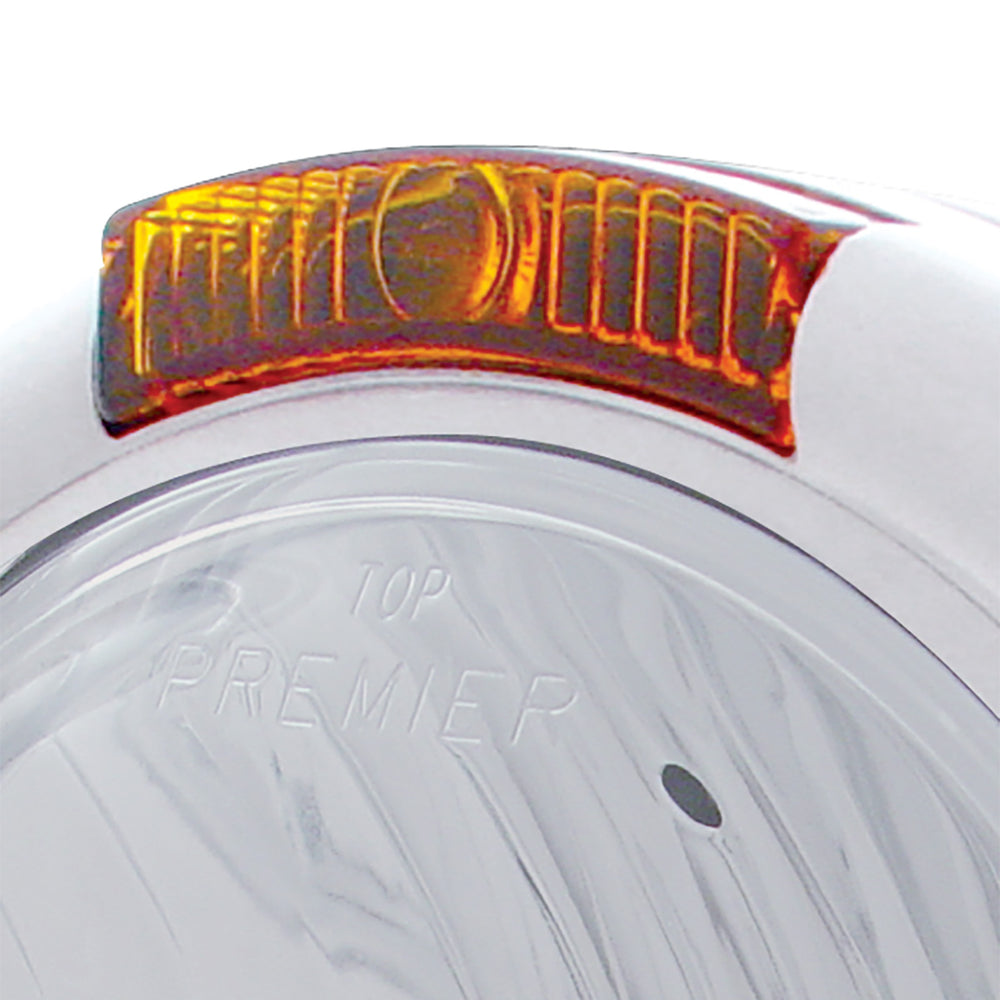 Chrome Classic Headlight Crystal H4 Bulb & Turn Signal - Amber Lens - View 2