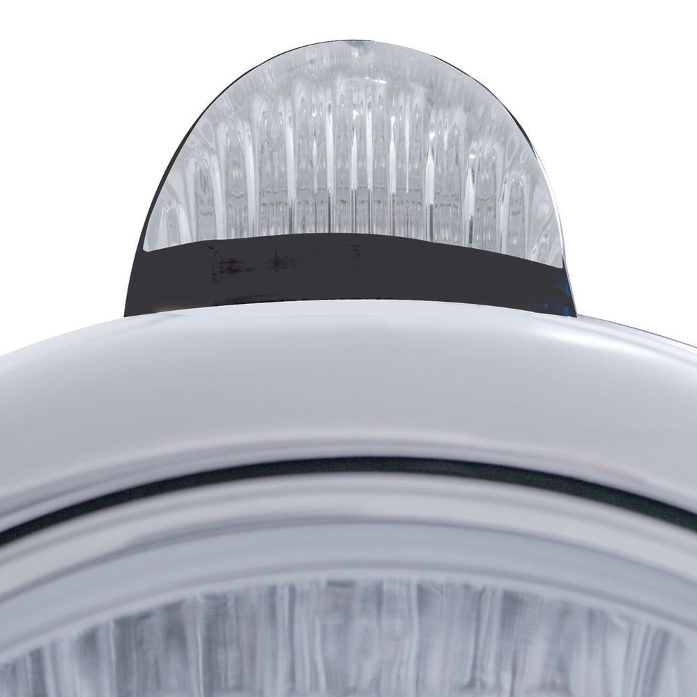 Black Guide 682-C Headlight H4 With 10 Amber LED & Dual Mode LED Signal - Clear Lens - View 2