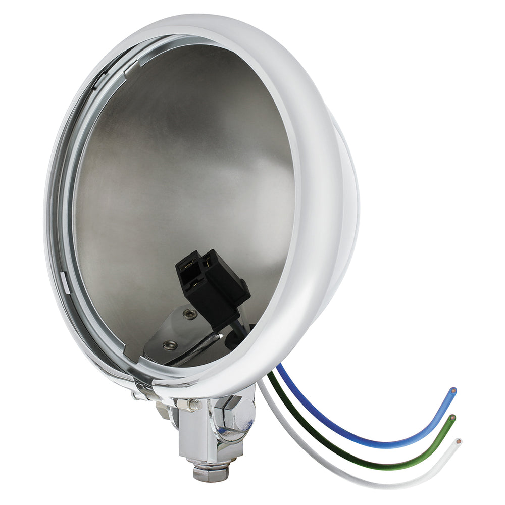 Chrome 5-3/4" Motorcycle Headlight Housing Only - Bottom Mount - View 2