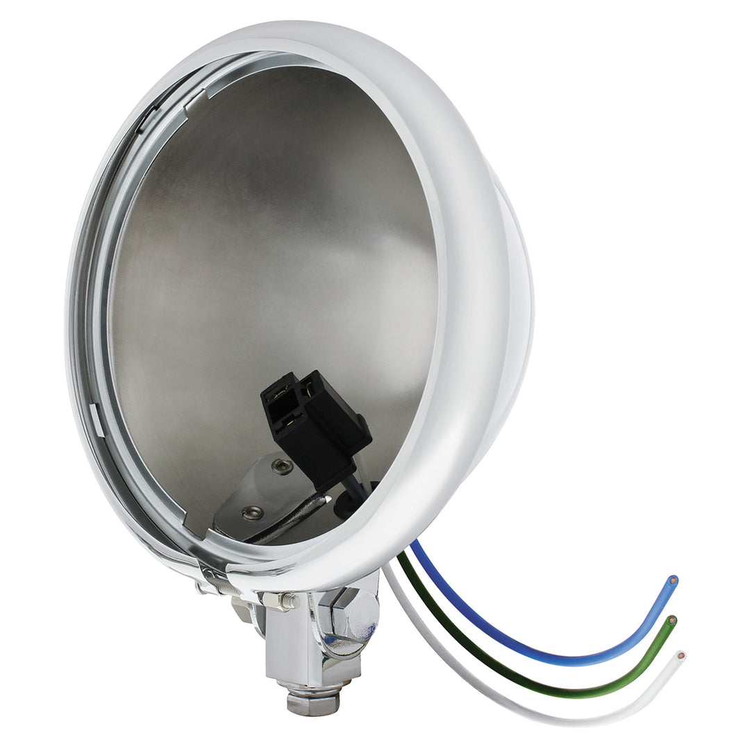 Chrome 5-3/4" Motorcycle Headlight Housing Only - Bottom Mount - View 2