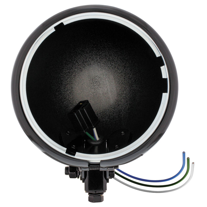 Black 5-3/4" Motorcycle Headlight Housing Only - Bottom Mount - View 1