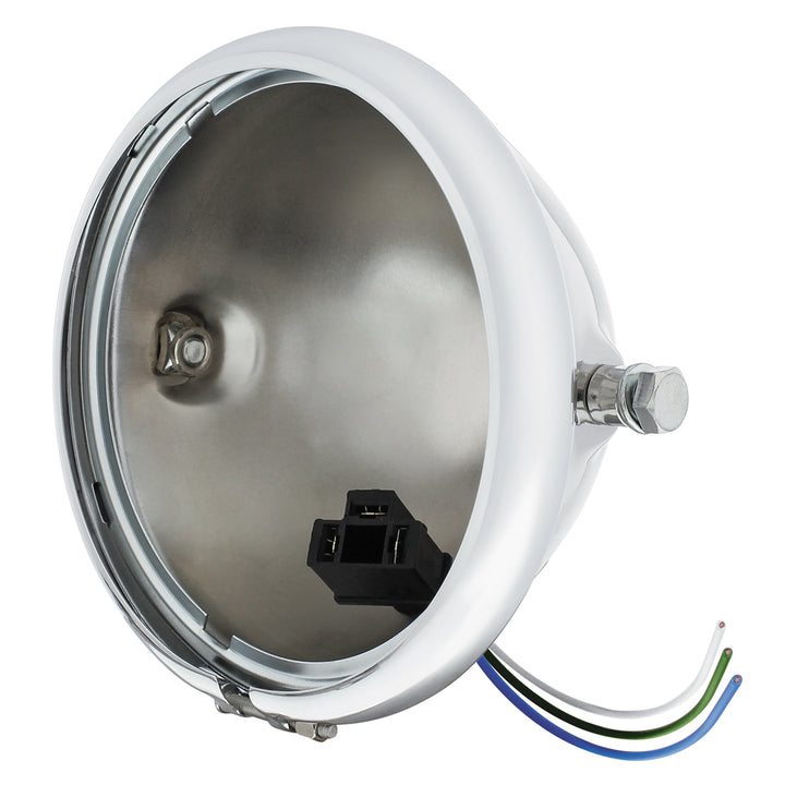 Chrome 5-3/4" Motorcycle Headlight Housing Only - Side Mount - View 2
