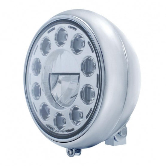 7" Motorcycle Headlight With 11 LED High Power Bulb - View 1