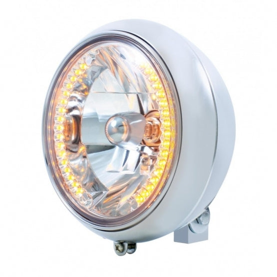 7" Motorcycle Headlight With 34 Amber LED Bulb - View 2