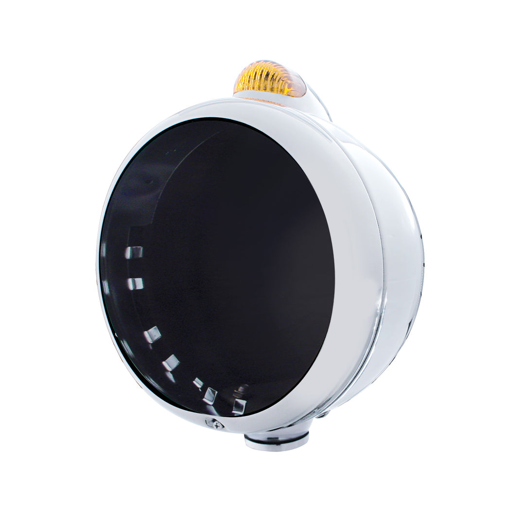 Stainless Steel Guide 682-C Headlight No Bulb With Dual Mode LED Signal - Amber Lens - View 1