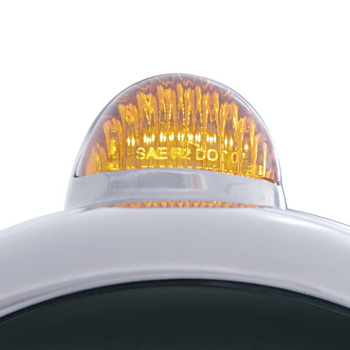 Stainless Steel Guide 682-C Headlight No Bulb With Dual Mode LED Signal - Amber Lens - View 2