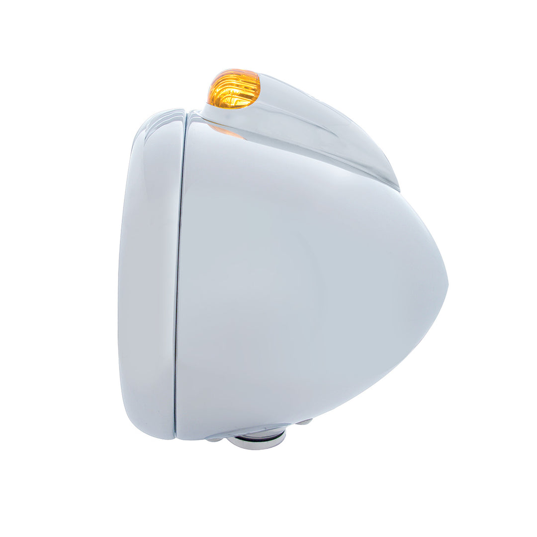 Stainless Steel Guide 682-C Headlight No Bulb With Dual Mode LED Signal - Amber Lens - View 3