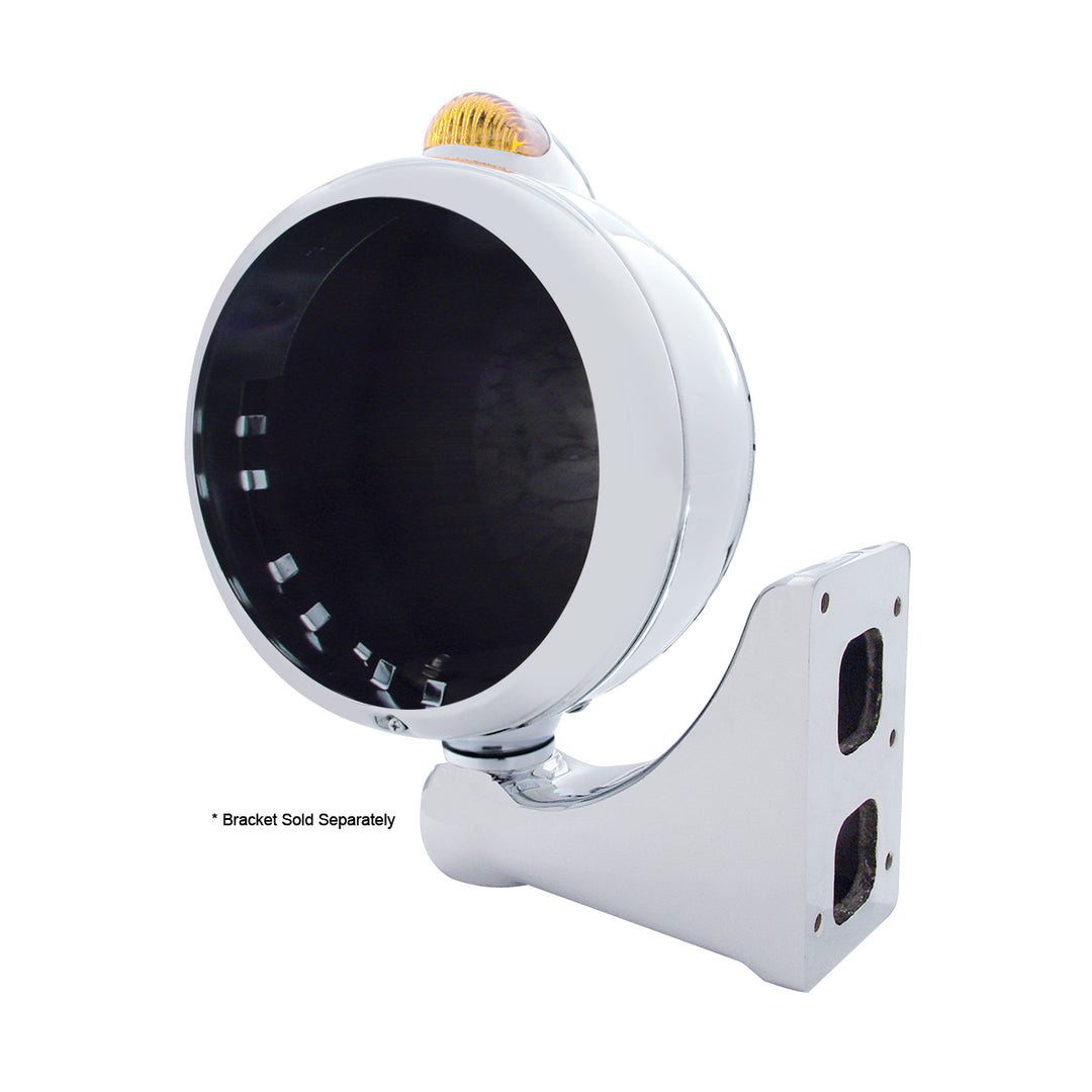 Stainless Steel Guide 682-C Headlight No Bulb With Dual Mode LED Signal - Amber Lens - View 4