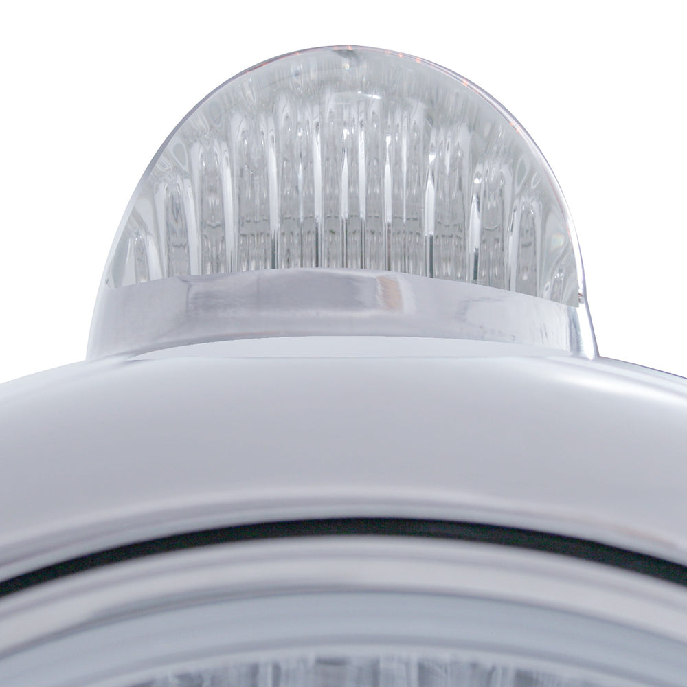Stainless Steel Guide 682-C Headlight H6024 & Dual Mode LED Signal - Clear Lens - View 2