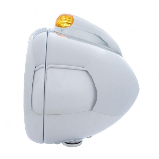 Chrome Guide 682-C Headlight No Bulb With Dual Mode LED Signal - Amber Lens - View 2