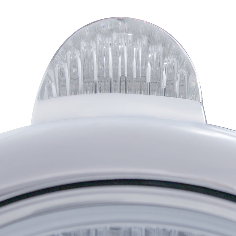 Stainless Steel Guide 682-C Headlight H4 With Amber LED & Dual Mode LED Signal-Clear Lens - View 2