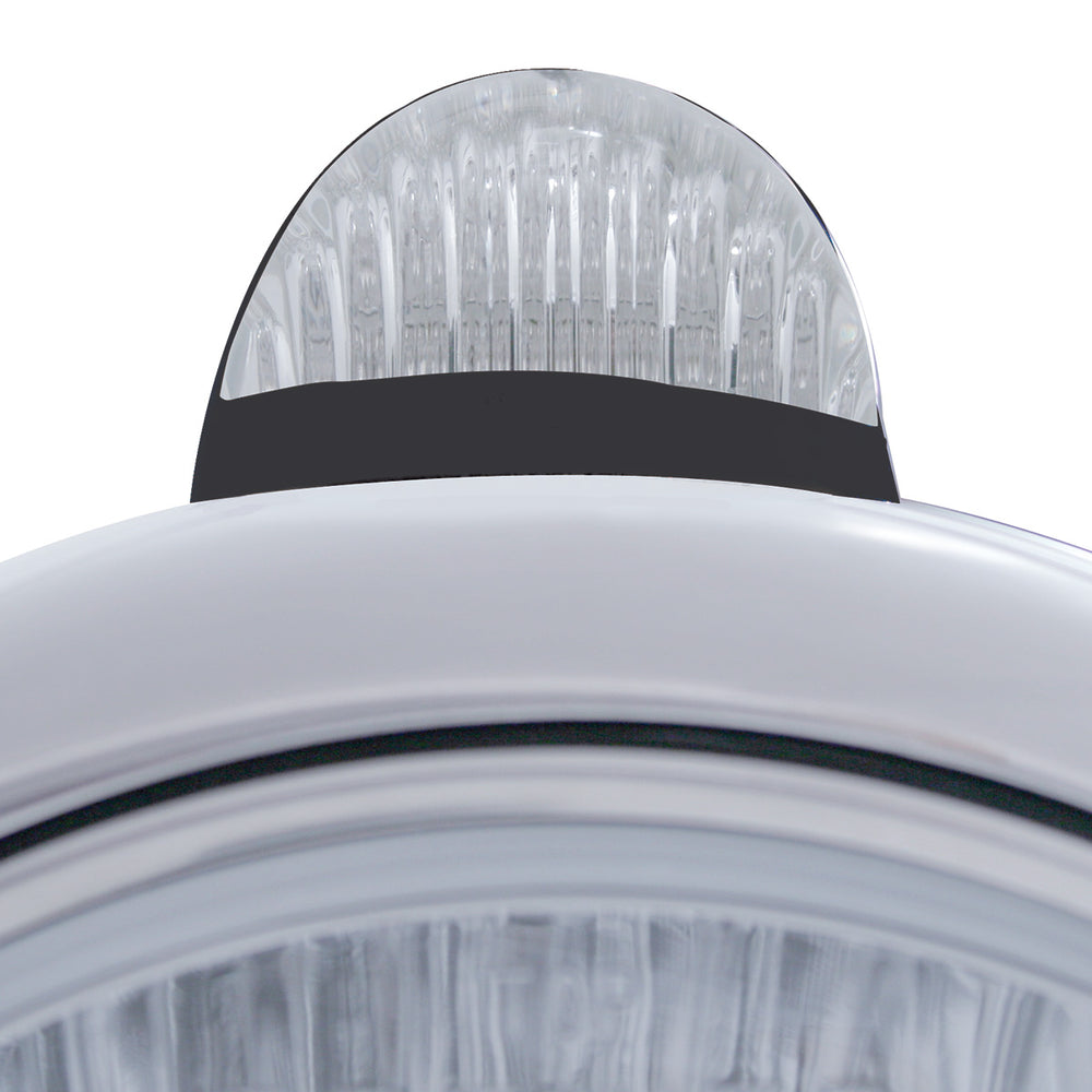 Black Guide 682-C Headlight H4 With Amber LED & Dual Mode LED Signal - Clear Lens - View 2